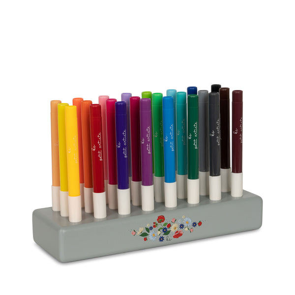 Konges Sløjd - Markers in FSC Wooden Block 24pieces
