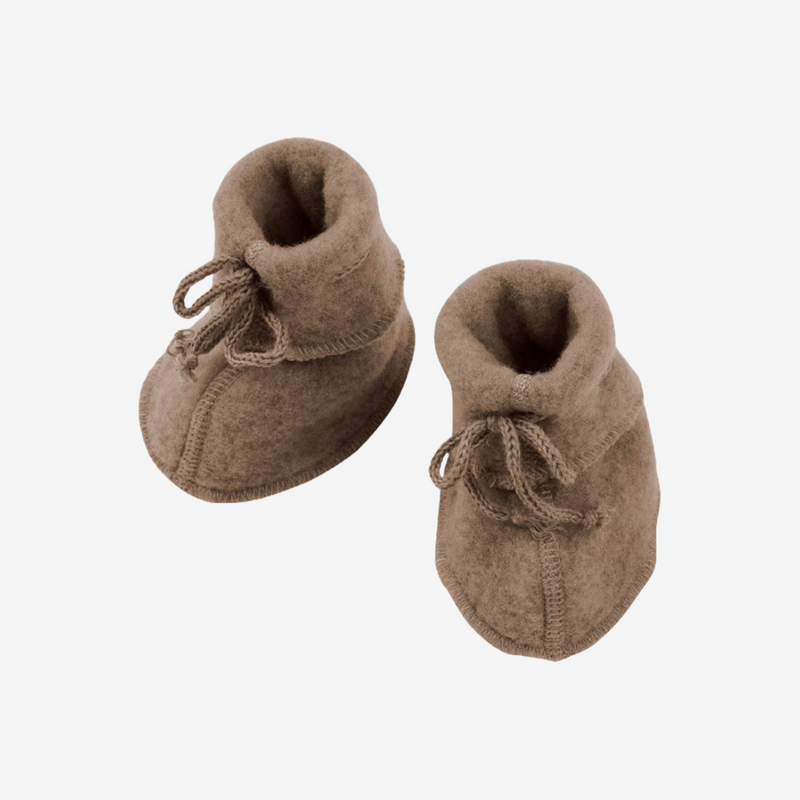 Engel - Baby booties with ribbon - Walnut Melange