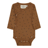 Monsieur Mini - L/S Baby wrap body- Tiny Croissant