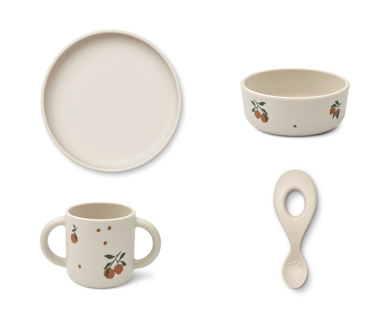 Liewood - Vivi Printed Tableware Set - Peach/Sandy
