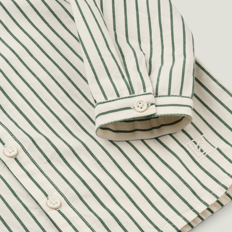 Liewood - Austin Y/D stripe shirt - Garden green / Creme de la creme