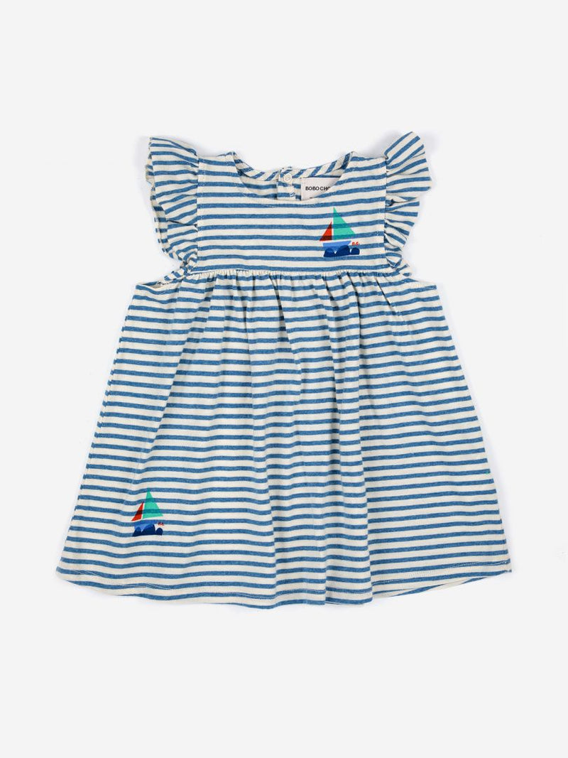 Bobo Choses - Blue Stripes Ruffles Dress