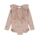 Konges Sløjd - Manuca LS Frill Swimsuit - Cherry Blush