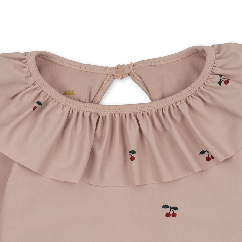Konges Sløjd - Manuca LS Frill Swimsuit - Cherry Blush