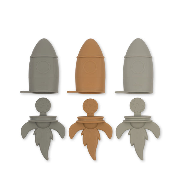 Konges Sløjd - 3 Pack Silicone Ice Cream Mold Rocket