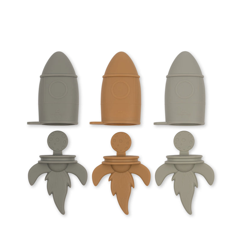 Konges Sløjd - 3 Pack Silicone Ice Cream Mold Rocket
