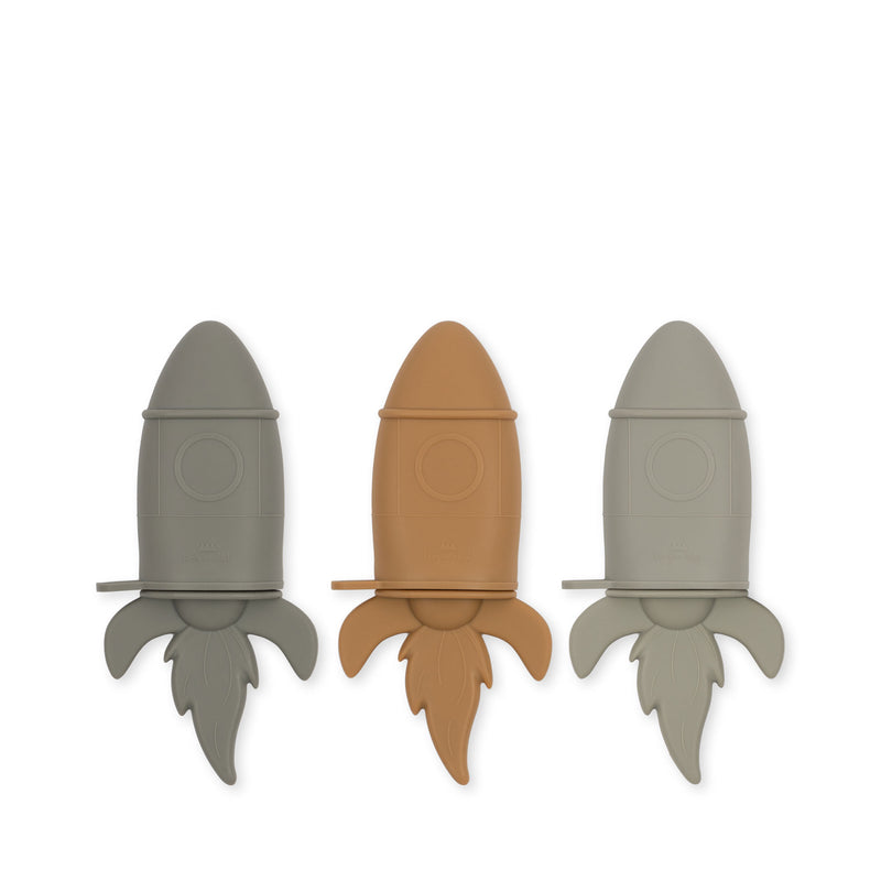 Konges Sløjd - 3 Pack Silicone Ice Cream Mold Rocket