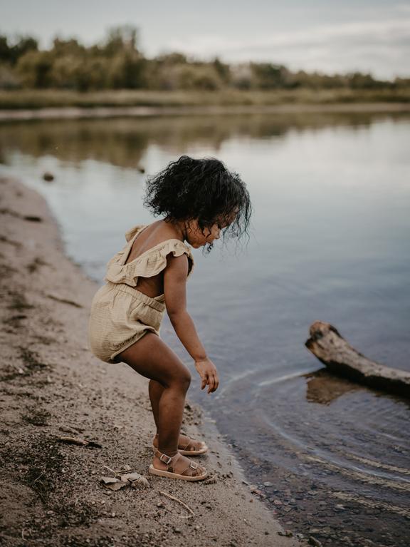 The Simple Folk - The Ruffle Romper - Sand